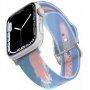 Matowy, półprzezroczysty silikonowy pasek dla Apple Watch 42mm / 41mm / 40mm / 38mm - niebiesko-różowy