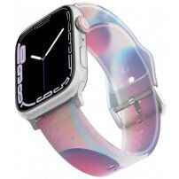 Matowy, półprzezroczysty silikonowy pasek dla Apple Watch Ultra 49mm / 46mm / 45mm / 44mm / 42mm - niebiesko-fioletowy