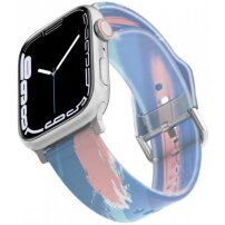 Matowy, półprzezroczysty silikonowy pasek dla Apple Watch Ultra 49mm / 46mm / 45mm / 44mm / 42mm - niebiesko-różowy