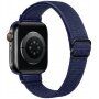 Nylonowy cienki pasek z przesuwaną klamrą dla Apple Watch 42mm / 41mm / 40mm / 38mm - ciemnoniebieski