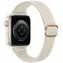 Nylonowy cienki pasek z przesuwaną klamrą dla Apple Watch 42mm / 41mm / 40mm / 38mm - kremowy