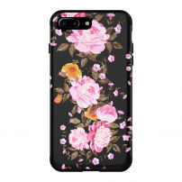 Super trwały futerał dla Apple iPhone 7 Plus / 8 Plus - czarny z kwiatami
