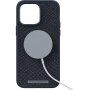 NJORD pokrowiec z łososiowej skóry z MagSafe dla iPhone 14 Pro Max - ciemnoszary