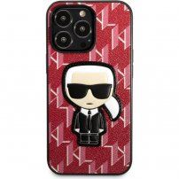 Karl Lagerfeld Monogram Ikonik pokrowiec dla iPhone 13 Pro Max - czerwony