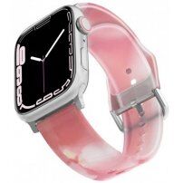 Matowy, półprzezroczysty silikonowy pasek dla Apple Watch Ultra 49mm / 46mm / 45mm / 44mm / 42mm - różowy