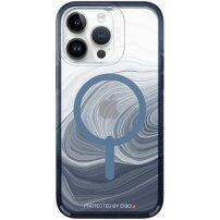 GEAR4 D3O Milan Snap Blue Swirl przezroczysty pokrowiec z MagSafe dla iPhone 14 Pro Max - niebieskie