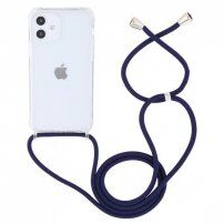 Przezroczysty pokrowiec ze sznurkiem dla iPhone 12 mini - ciemnoniebieski