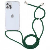 Przezroczysty pokrowiec ze sznurkiem dla iPhone 13 Pro - ciemnozielony