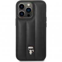 Karl Lagerfeld Quilted Puffy Ikonik Logo pokrowiec dla iPhone 14 Pro - czarny