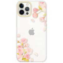 Przezroczysty pokrowiec z kwiatowym wzorem dla iPhone 12 Pro Max - begonie