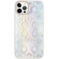 Pokrywa z wzorem skóry węża dla iPhone 12 Pro Max - pastelowy fiolet