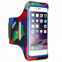 Kolorowy futerał sportowy na rękę dla iPhone SE (2020/2022) / 8 / 7 / 6S / 6 - niebieski