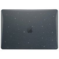 Błyszczący przezroczysty pokrowiec z brokatem dla MacBook Air 13" (A2681 / A3113) - czarny