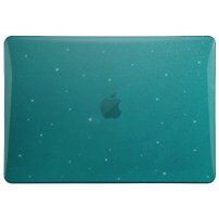 Błyszczący przezroczysty pokrowiec z brokatem dla MacBook Air 13" (A2681 / A3113) - turkusowy