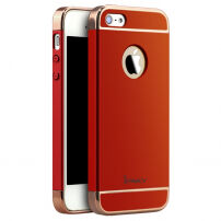 IPAKY eleganckie etui dla iPhone 5 / 5S / SE (2016) - czerwono-złote