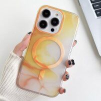 Półprzezroczysty pokrowiec z wzorem w kolorze wody i MagSafe dla iPhone 13 Pro Max - pomarańczowe