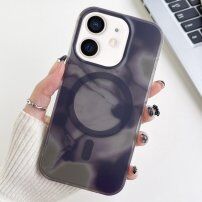 Półprzezroczysty pokrowiec z wzorem w kolorze wody i MagSafe dla iPhone 12 / 12 Pro - szary