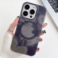Półprzezroczysty pokrowiec z wzorem w kolorze wody i MagSafe dla iPhone 12 Pro Max - szary
