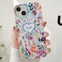 Błyszcząca okładka z malowanym wzorem dla iPhone 14 Plus - Love