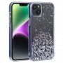 Etui przezroczyste z cekinami do iPhone 14 Plus - fioletowy