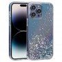 Etui przezroczyste z cekinami do iPhone 14 Pro - tęcza