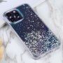 Etui przezroczyste z cekinami do iPhone 14 Pro - tęcza