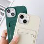 Silikonowa osłona ze smyczą i kieszenią na kartę dla iPhone 13 - niebieskie