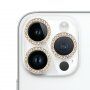 Szkło hartowane z kryształkami chroniącymi obiektyw tylnej kamery dla iPhone 14 Pro / 14 Pro Max - złota