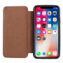 Futerał flip w stylu vintage dla iPhone XS / iPhone X - niebiesko-zielony