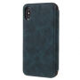 Futerał flip w stylu vintage dla iPhone XS / iPhone X - niebiesko-zielony