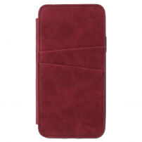 Futerał flip w stylu vintage dla iPhone XS / iPhone X - czerwony