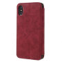 Futerał flip w stylu vintage dla iPhone XS / iPhone X - czerwony
