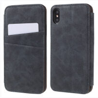 Futerał flip w stylu vintage dla iPhone XS / iPhone X - szary
