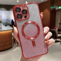 Błyszcząca pokrywa z platerowaną ramką i MagSafe dla iPhone 11 - czerwony