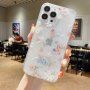 Błyszcząca przezroczysty pokrowiec dla iPhone 13 Pro - kwiaty