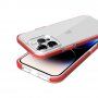 Etui przezroczyste z kolorową ramką z miękkiego plastiku do iPhone 14 Pro Max - czerwony