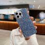 Pokrowiec ochronny z brokatowymi cekinami dla iPhone 14 Plus - niebieskie