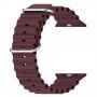 Silikonowy pasek oceaniczny dla Apple Watch Ultra 49mm / 46mm / 45mm / 44mm / 42mm - bordowe