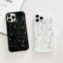 Matowa okładka z abstrakcyjnym motywem dla iPhone 14 Pro - czarny
