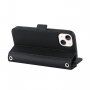 Etui z klapką i paskiem w stylu długopisu dla iPhone 13 mini - czarne
