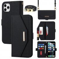 Etui z klapką i paskiem w stylu długopisu dla iPhone 11 Pro - czarne