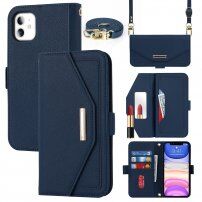 Etui z klapką i paskiem w stylu długopisu dla iPhone 11 - niebieskie