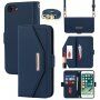 Etui z klapką i paskiem w stylu długopisu dla iPhone SE (2020/2022) / 8 / 7 - niebieskie