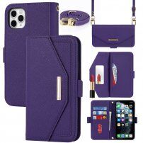 Etui z klapką i paskiem w stylu długopisu dla iPhone 11 Pro Max - fioletowy