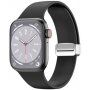 Silikonowy pasek z metalowym zapięciem magnetycznym dla Apple Watch 42mm / 41mm / 40mm / 38mm - czarny