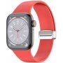Silikonowy pasek z metalowym zapięciem magnetycznym dla Apple Watch 42mm / 41mm / 40mm / 38mm - czerwony