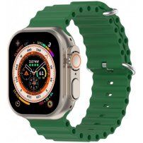 Silikonowy pasek oceaniczny dla Apple Watch Ultra 49mm / 46mm / 45mm / 44mm / 42mm - ciemnozielony
