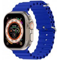 Silikonowy pasek oceaniczny dla Apple Watch Ultra 49mm / 46mm / 45mm / 44mm / 42mm - niebieskie