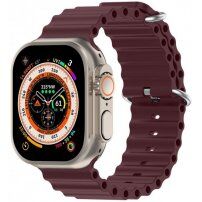Silikonowy pasek oceaniczny dla Apple Watch Ultra 49mm / 46mm / 45mm / 44mm / 42mm - bordowe