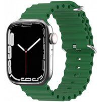 Silikonowy pasek oceaniczny dla Apple Watch 42mm / 41mm / 40mm / 38mm - ciemnozielony